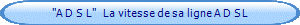 "A D S  L"   La vitesse de sa ligne A D S L
